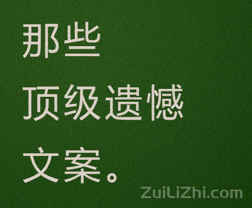 句句不说遗憾 句句皆是遗憾~